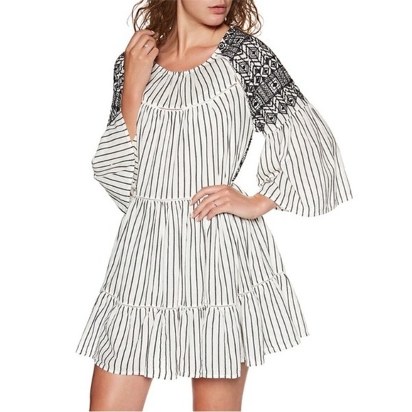 Free People Sz S Tunic Mini Striped Lola Dress - Picture 2 of 7
